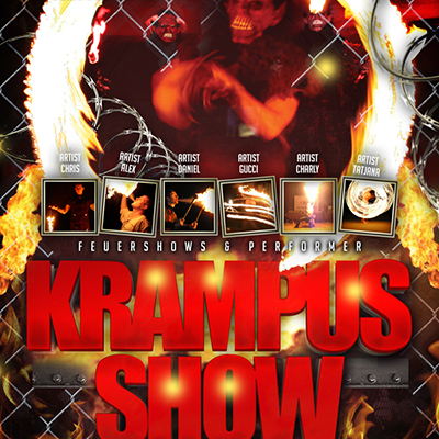 Showact Krampus Feuershow Perchten Feuershow