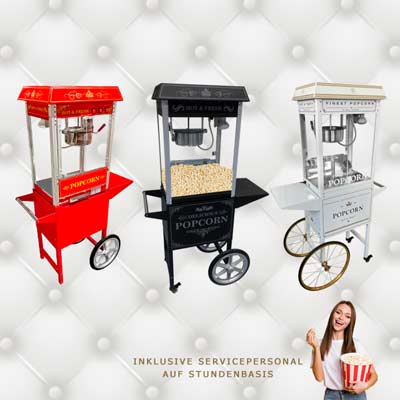 Popcornmaschine mieten Servicepersonal